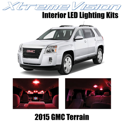 XtremeVision Interior LED for GMC Terrain 2015+ (10 Pieces) Red Interior LED Kit