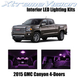 XtremeVision Interior LED for GMC Canyon 4-Door 2015+ (13 Pieces) Pink Interior