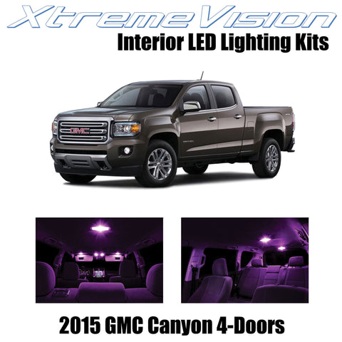 XtremeVision Interior LED for GMC Canyon 4-Door 2015+ (13 Pieces) Pink Interior