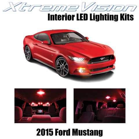 XtremeVision Interior LED for Ford Mustang 2015+ (8 Pieces) Red Interior LED Kit