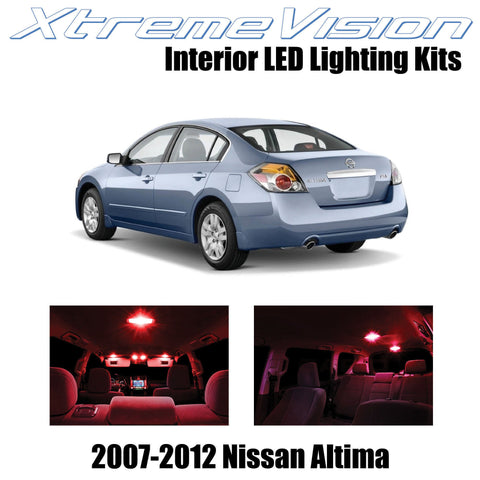 XtremeVision Interior LED for Nissan Altima Sedan 2007-2012 (10 Pieces) Red Inte