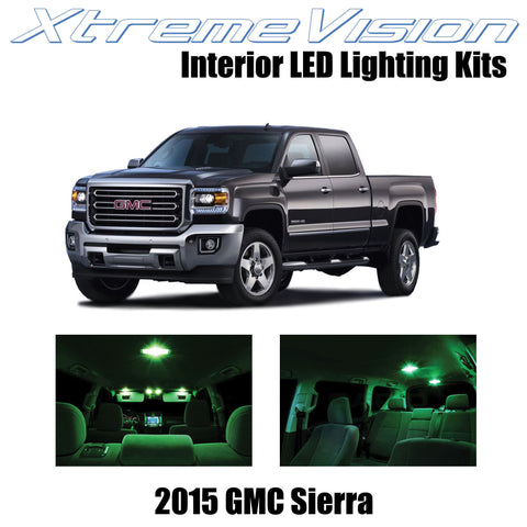 XtremeVision Interior LED for GMC Sierra 2015+ (2 Pieces) Green Interior LED Kit