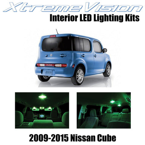XtremeVision Interior LED for Nissan Cube 2009-2015 (5 Pieces) Green Interior LE