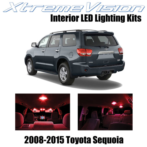 XtremeVision Interior LED for Toyota Sequoia 2008-2015 (13 Pieces) Red Interior