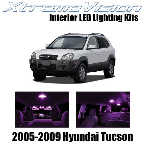 XtremeVision Interior LED for Hyundai Tuscon 2005-2009 (6 Pieces) Pink Interior