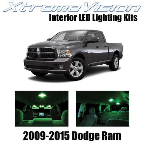 XtremeVision Interior LED for Dodge Ram 2009-2015 (6 Pieces) Green Interior LED