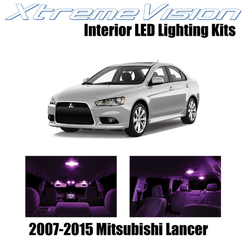 XtremeVision Interior LED for Mitsubishi Evo Lancer 2007-2015 (8 Pieces) Pink In