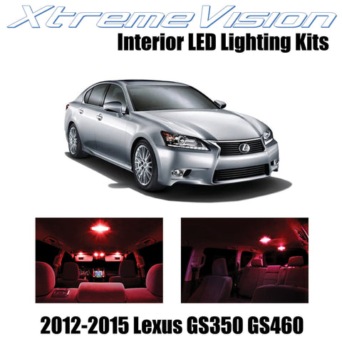 XtremeVision Interior LED for Lexus GS350 GS460 350 460 2012-2015 (7 Pieces) Red