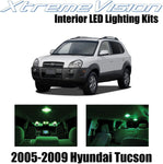XtremeVision Interior LED for Hyundai Tuscon 2005-2009 (6 Pieces) Green Interior LED Kit + Installation Tool