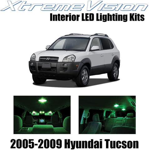 XtremeVision Interior LED for Hyundai Tuscon 2005-2009 (6 Pieces) Green Interior LED Kit + Installation Tool
