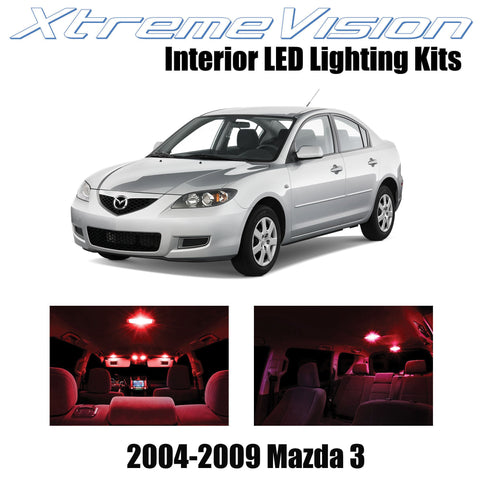 XtremeVision Interior LED for Mazda 3 MS3 2004-2009 (10 Pieces) Red Interior LED