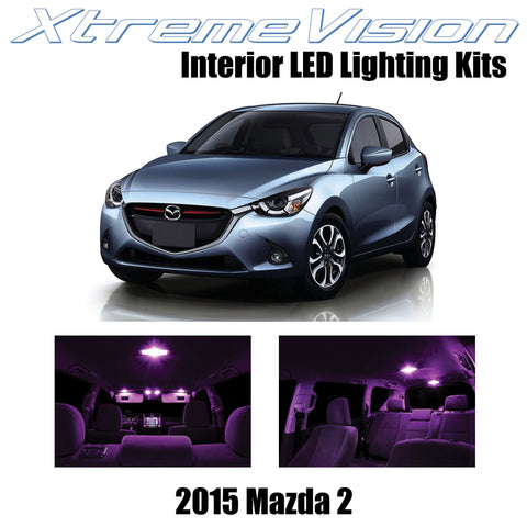 XtremeVision Interior LED for Mazda 2 2015+ (5 Pieces) Pink Interior LED Kit  +