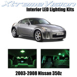 XtremeVision Interior LED for Nissan 350Z 2003-2008 (5 Pieces) Green Interior LE