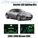 XtremeVision Interior LED for Nissan 350Z 2003-2008 (5 Pieces) Green Interior LE