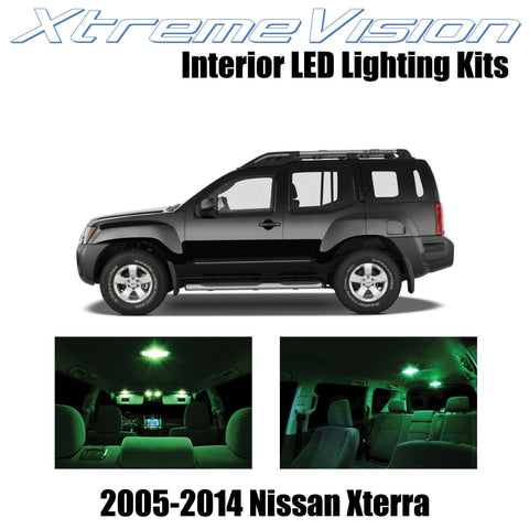 XtremeVision Interior LED for Nissan Xterra 2005-2014 (8 Pieces) Green Interior