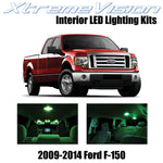 XtremeVision Interior LED for Ford F-150 2009-2014 (12 Pieces) Green Interior LE