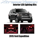 XtremeVision Interior LED for Ford Expedition 2015+ (11 Pieces) Red Interior LED