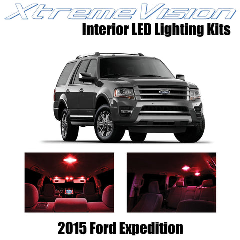 XtremeVision Interior LED for Ford Expedition 2015+ (11 Pieces) Red Interior LED