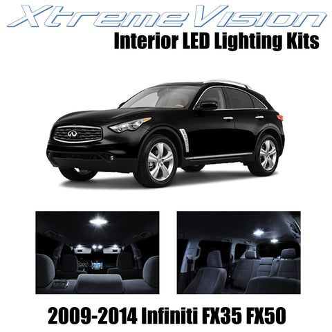 XtremeVision Interior LED for Infiniti FX35 FX50 2009-2014 (12 Pieces) Pure Whit