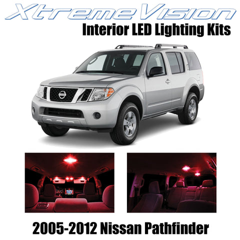 XtremeVision Interior LED for Nissan Pathfinder 2005-2012 (10 Pieces) Red Interi