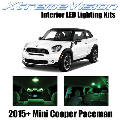 XtremeVision Interior LED for Mini Cooper Paceman 2015+ (17 Pieces) Green Interi