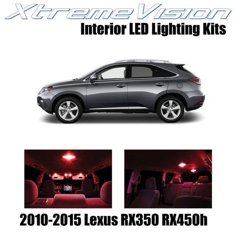 XtremeVision Interior LED for Lexus RX350 RX450h 2010-2015 (10 Pieces) Red Inter