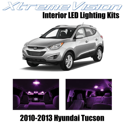 XtremeVision Interior LED for Hyundai Tucson 2010-2013 (7 Pieces) Pink Interior
