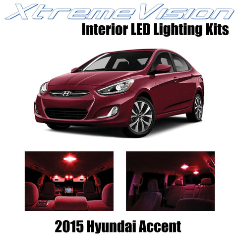 XtremeVision Interior LED for Hyundai Accent 2015+ (6 Pieces) Red Interior LED K