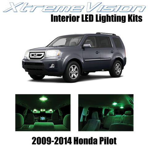 XtremeVision Interior LED for Honda Pilot 2009-2014 (16 Pieces) Green Interior L