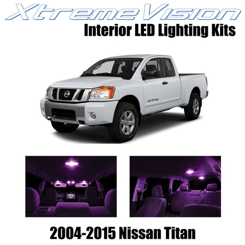 XtremeVision Interior LED for Nissan Titan 2004-2015 (16 Pieces) Pink Interior L