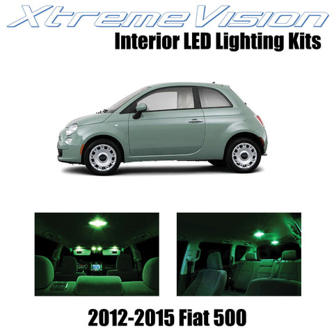 XtremeVision Interior LED for Fiat 500 2012-2015 (3 pieces) Green Interior LED K