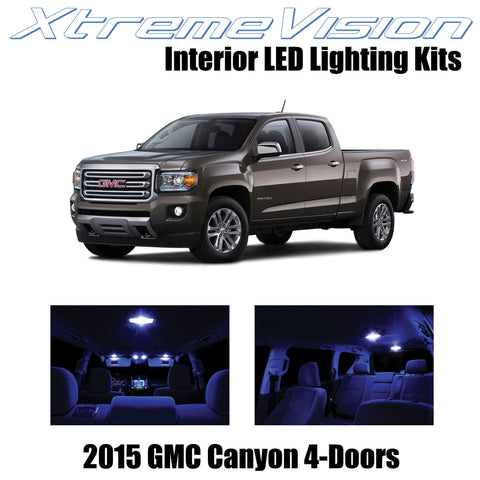 XtremeVision Interior LED for GMC Canyon 4-Door 2015+ (13 Pieces) Blue Interior