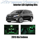 XtremeVision Interior LED for Kia Sedona 2015+ (9 Pieces) Green Interior LED Kit