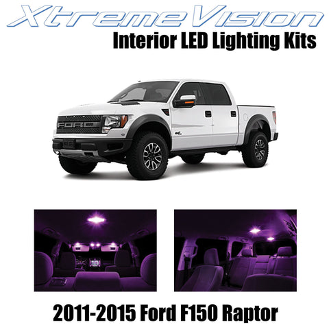 XtremeVision Interior LED for Ford F150 Raptor (8 Pieces) Pink Interior LED Kit