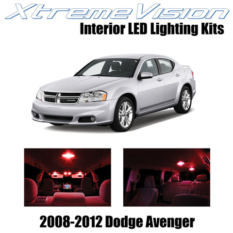 XtremeVision Interior LED for Dodge Avenger 2008-2012 (10 Pieces) Red Interior L