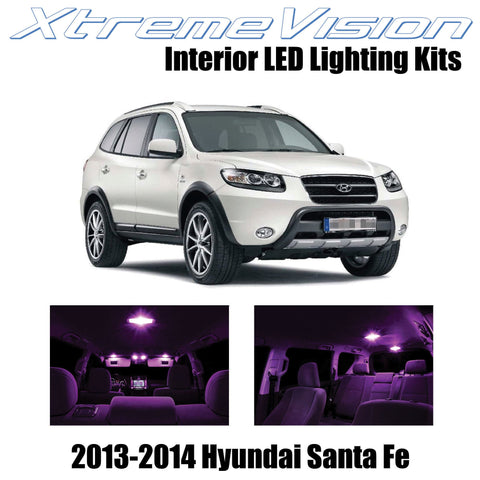 XtremeVision Interior LED for Hyundai Santa Fe 2013-2014 (5 Pieces) Pink Interio