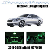 XtremeVision Interior LED for Infiniti M37 M56 2011-2015 (10 Pieces) Green Inter