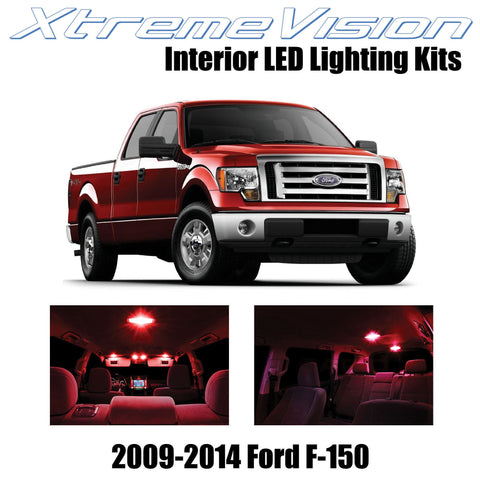 XtremeVision Interior LED for Ford F-150 2009-2014 (12 Pieces) Red Interior LED