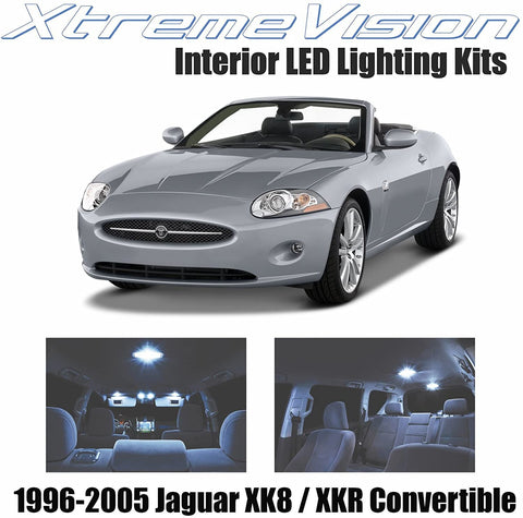 XtremeVision Interior LED for Jaguar XK8 / XKR Convertible 1996-2005 (12 Pieces) Cool White Interior LED Kit + Installation Tool