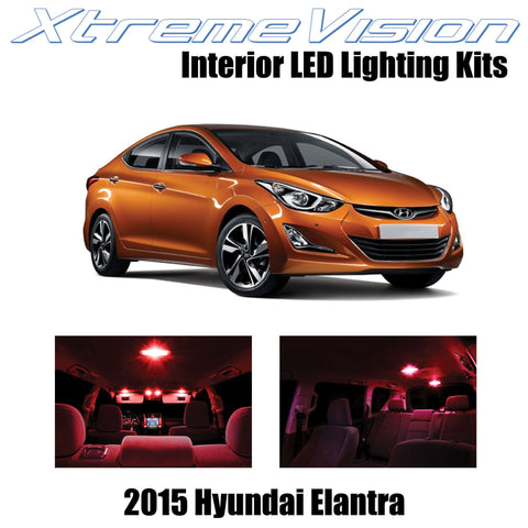 XtremeVision Interior LED for Hyundai Elantra Sedan 2015+ (8 Pieces) Red Interio