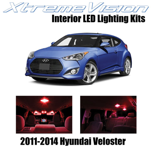 XtremeVision Interior LED for Hyundai Veloster 2011-2014 (7 Pieces) Red Interior