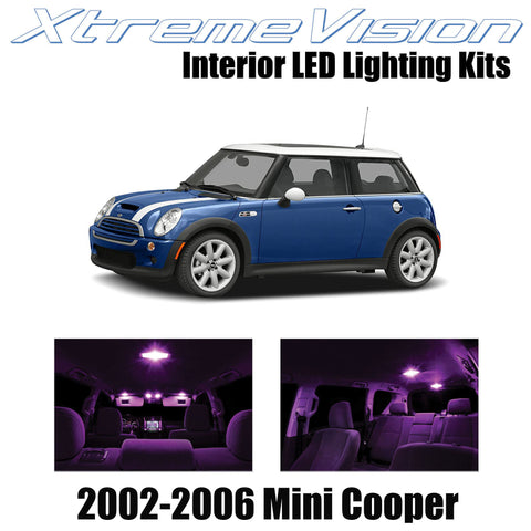 XtremeVision Interior LED for Mini Cooper 2002-2006 (7 Pieces) Pink Interior LED