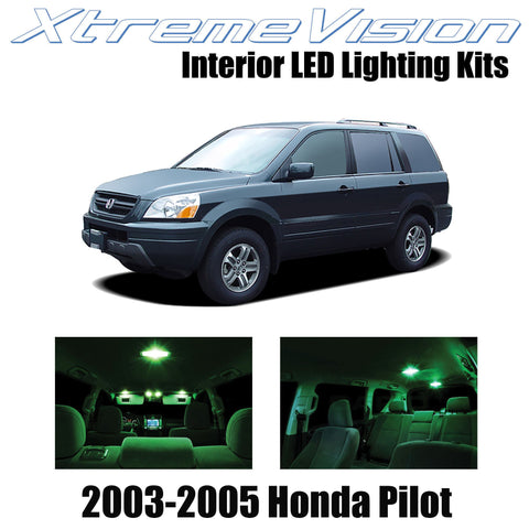 XtremeVision Interior LED for Honda Pilot 2003-2005 (10 Pieces) Green Interior L