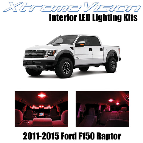 XtremeVision Interior LED for Ford F150 Raptor (8 Pieces) Red Interior LED Kit