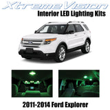 XtremeVision Interior LED for Ford Explorer 2011-2014 (6 Pieces) Green Interior