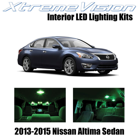 XtremeVision Interior LED for Nissan Altima Sedan 2013-2015 (7 Pieces) Green Int