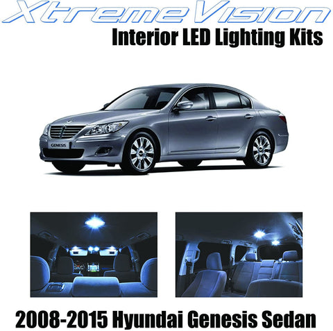 XtremeVision Interior LED for Hyundai Genesis Sedan 2008-2015 (10 Pieces) Cool White Interior LED Kit Package+ Installation