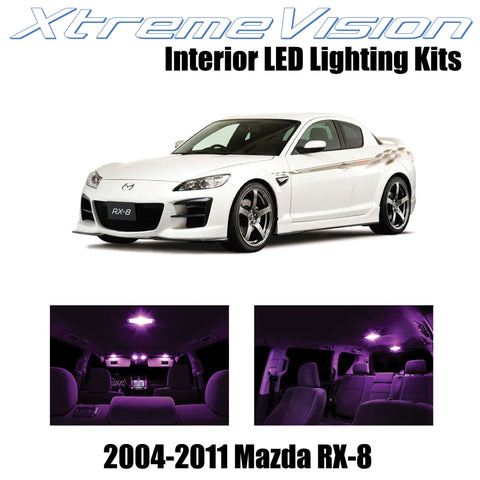 XtremeVision Interior LED for Mazda RX-8 RX8 2004-2014 (5 Pieces) Pink Interior