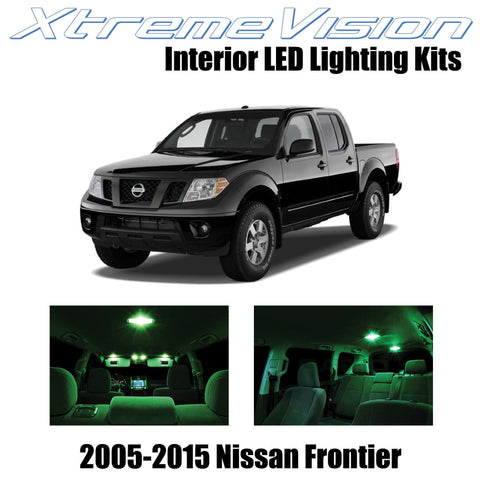 XtremeVision Interior LED for Nissan Frontier 2005-2015 (5 Pieces) Green Interio