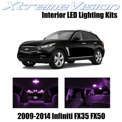 XtremeVision Interior LED for Infiniti FX35 FX50 2009-2014 (12 Pieces) Pink Inte